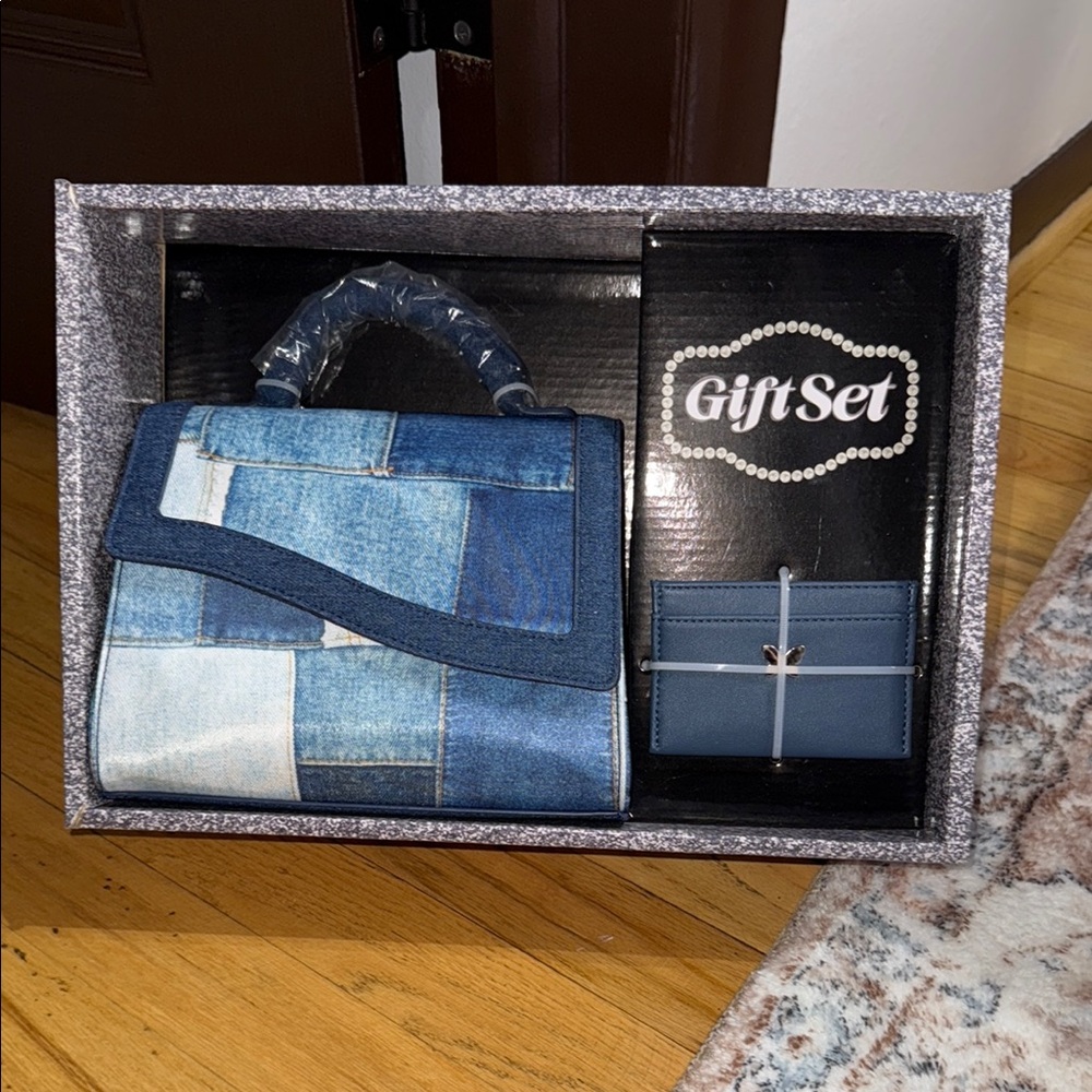 Macy's Denim Patchwork Baby Bag Gift Set